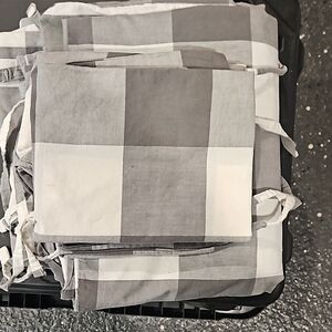 Ikea Gray and White Checkered Queen Size Duvet Set